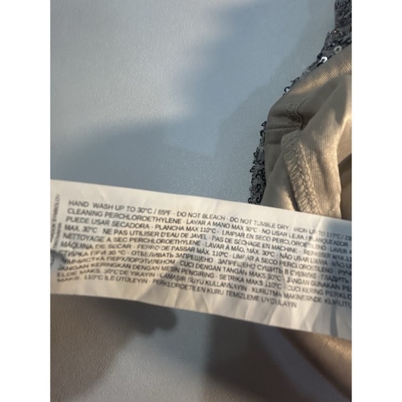 Mango Sequin V Neck Cami Tank Spagetti Strap Lined Sparkly Chic Top Size XS / 2 - Picture 10 of 14